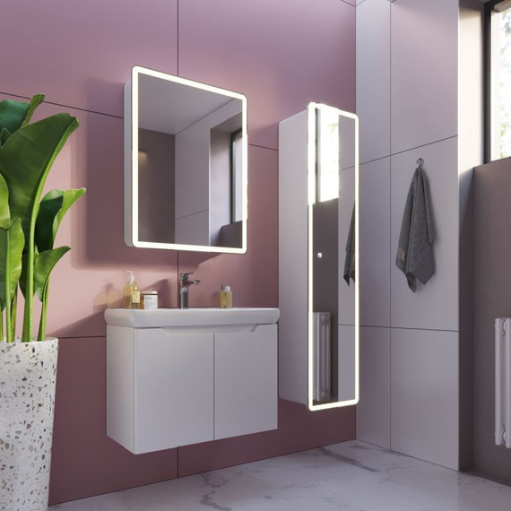 Тумба подвесная с раковиной Dreja Q 70 см 99.1002, белый глянец - фото 2