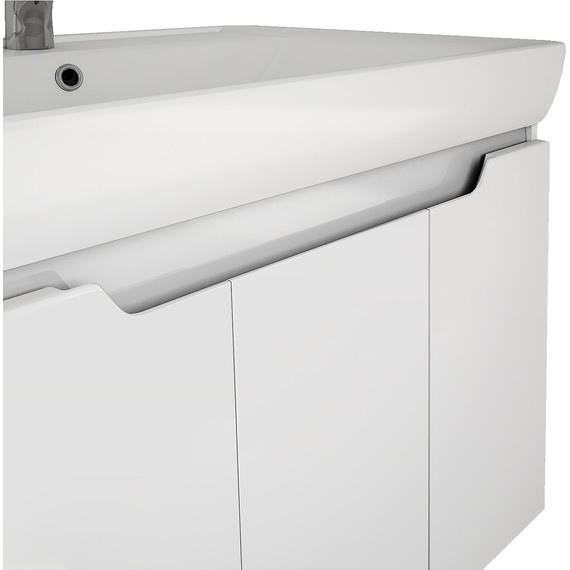 Тумба подвесная с раковиной Dreja Q 80 см 99.1003, белый глянец - фото 4