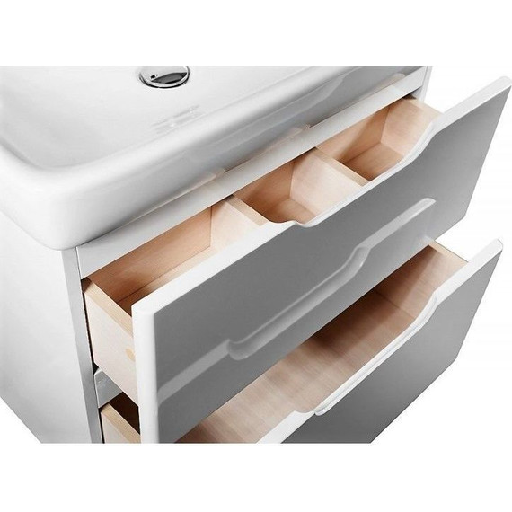 Тумба подвесная с раковиной Dreja Q 80 см 99.0003, белый глянец - фото 4