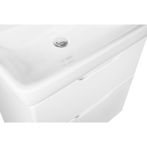 Тумба подвесная с раковиной Dreja Q 55 см 99.0007, белый глянец - фото 5