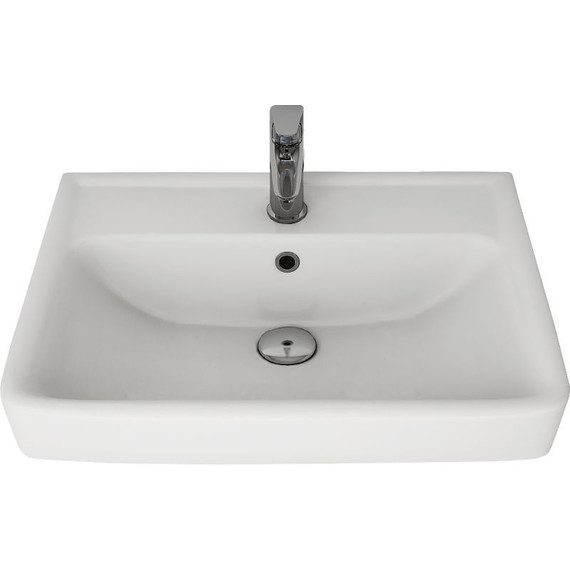 Тумба подвесная с раковиной Dreja Q 55 см 99.0007, белый глянец - фото 8