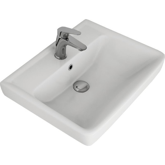 Тумба подвесная с раковиной Dreja Q 55 см 99.0007, белый глянец - фото 6