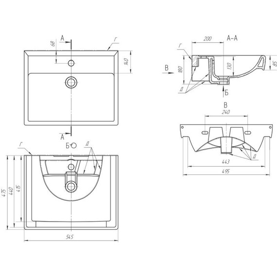 Тумба подвесная с раковиной Dreja Q 55 см 99.0007, белый глянец - фото 10