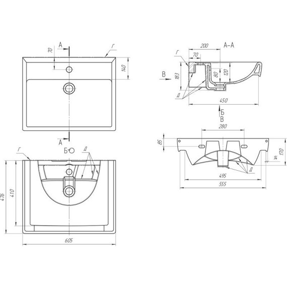 Тумба напольная с раковиной Dreja Q Plus 60 см 99.1004, белый глянец - фото 14