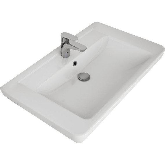 Тумба напольная с раковиной Dreja Q Plus 80 см 99.0006, белый глянец - фото 5