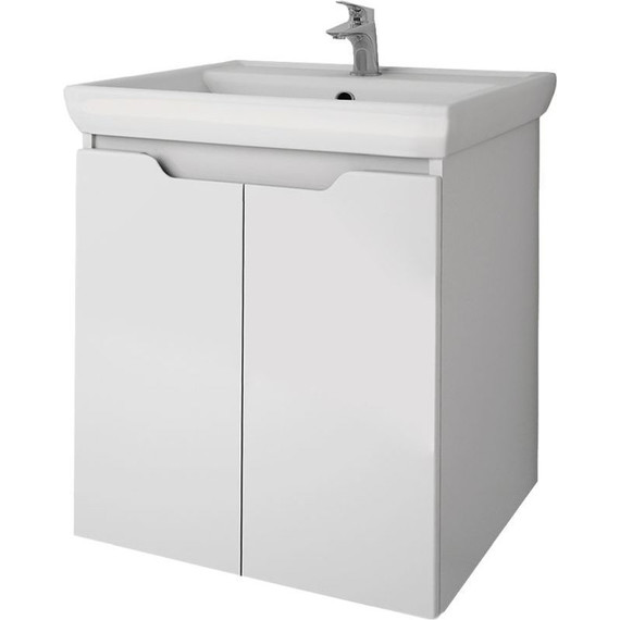 Тумба напольная с раковиной Dreja Q Plus 55 см 99.1008, белый глянец - фото 4