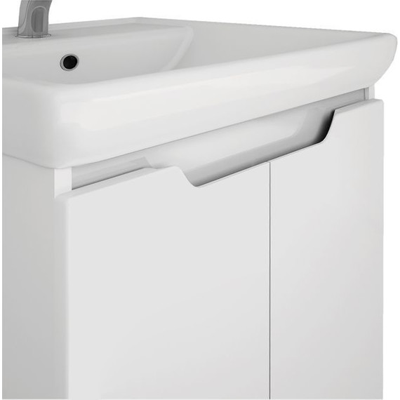 Тумба напольная с раковиной Dreja Q Plus 70 см 99.1005, белый глянец - фото 6