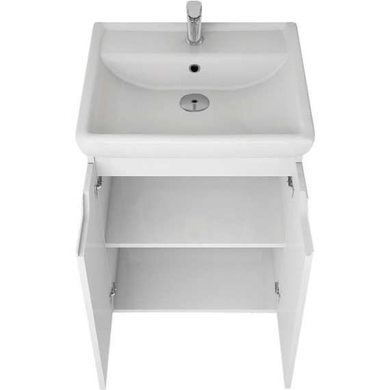 Тумба напольная с раковиной Dreja Q Plus 55 см 99.1008, белый глянец - фото 9
