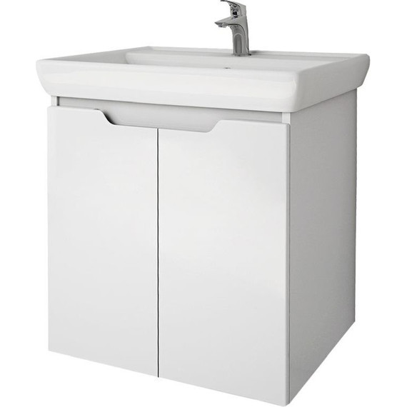 Тумба напольная с раковиной Dreja Q Plus 60 см 99.1004, белый глянец - фото 4