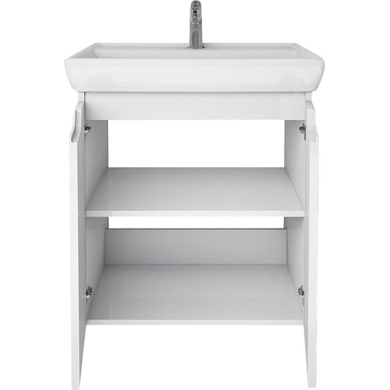 Тумба напольная с раковиной Dreja Q Plus 60 см 99.1004, белый глянец - фото 6