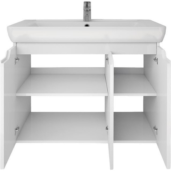 Тумба напольная с раковиной Dreja Q Plus 80 см 99.1006, белый глянец - фото 4