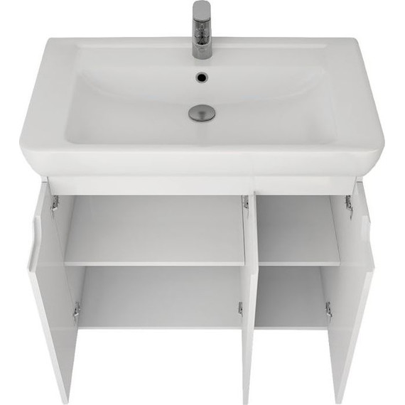 Тумба напольная с раковиной Dreja Q Plus 80 см 99.1006, белый глянец - фото 6