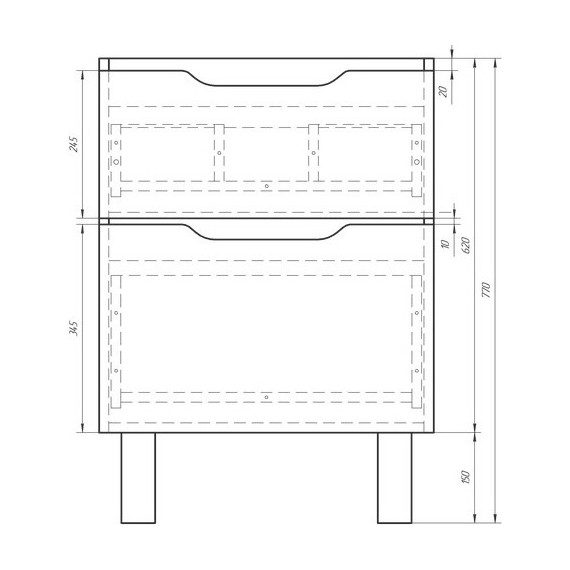Тумба напольная с раковиной Dreja Q Plus 55 см 99.0008, белый глянец - фото 11