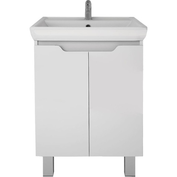 Тумба напольная с раковиной Dreja Q Plus 55 см 99.1008, белый глянец - фото 2