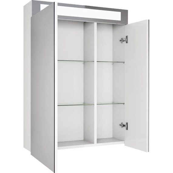 Зеркало-шкаф Dreja Uni Led 60 см 99.9001, белый глянец - фото 4