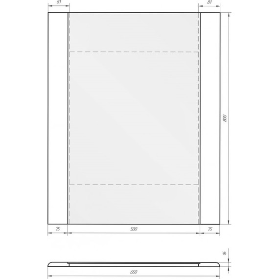 Зеркало Dreja Uni 65 см 99.9004, белый - фото 2