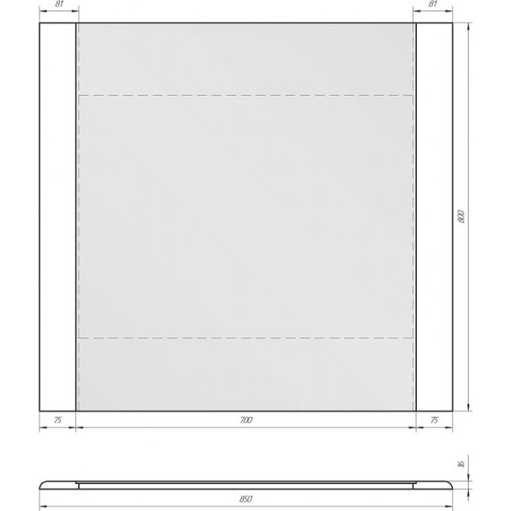 Зеркало Dreja Uni 85 см 99.9006, белый - фото 2
