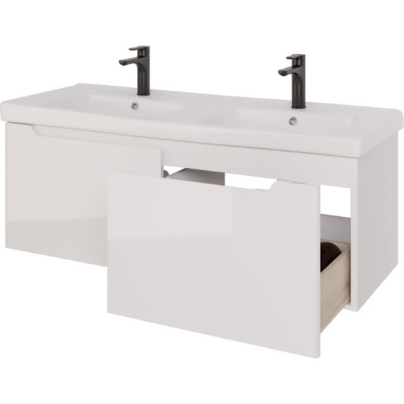 Тумба подвесная с раковиной Dreja W 125 см 99.9400, белый глянец - фото 4