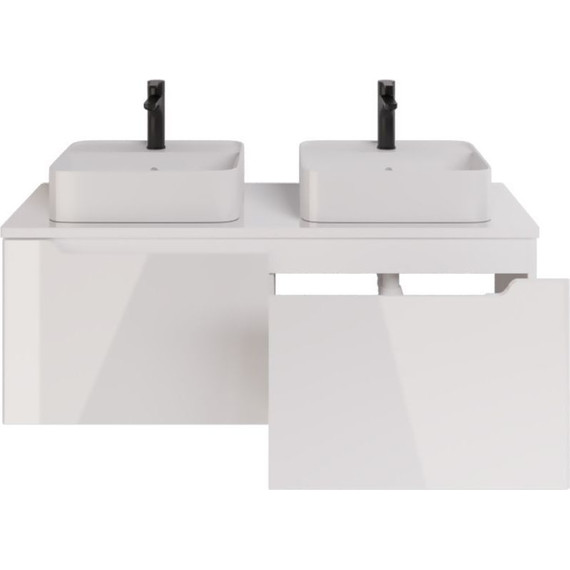 Тумба подвесная со столешницей Dreja W 125 см 99.9400, белый глянец - фото 2