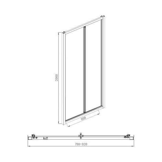 Душевая дверь Aquanet Alfa NAA6422 80 см, хром/прозрачное - фото 10