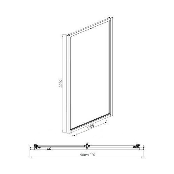Душевая дверь Aquanet Alfa NAA6422 100 см, хром/прозрачное - фото 10