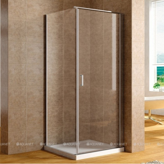 Душевое ограждение Aquanet Cinetic AE12-N-80H190U-CT+AE12-F-80H190U-CT 80x80 см, хром/прозрачное - фото 