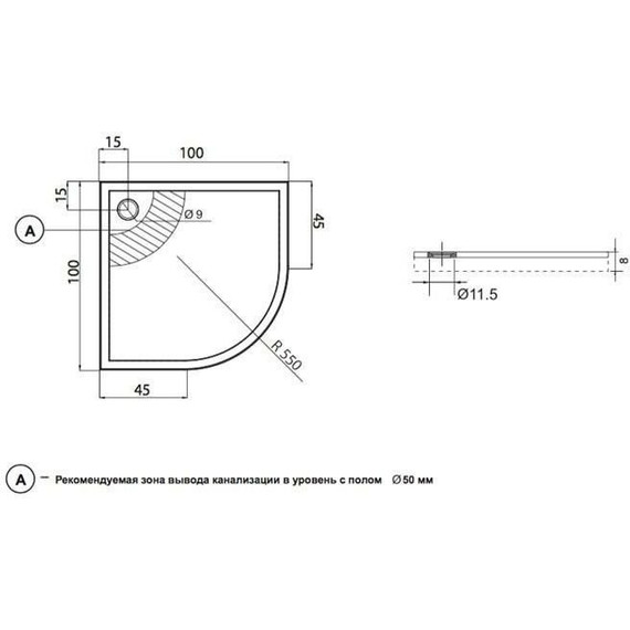 Каменный поддон Aquanet Alfa/Delta 100x100 см 184958 - фото, картинка 3 Каменный поддон Aquanet Alfa/Delta 100x100 см 184958 - фото 3