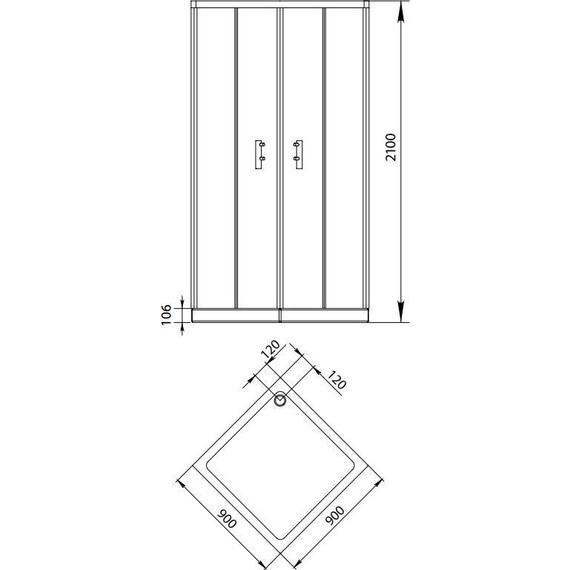Душевое ограждение Aquanet Alfa Cube NAA1142 90x90 см, хром/прозрачное - фото 10