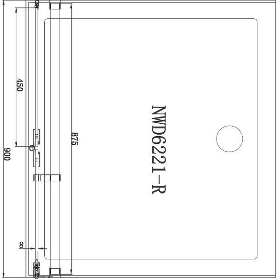 Душевая дверь Aquanet Beta NWD6221 90 см (стекло 8 мм) хром/прозрачное R - фото 5