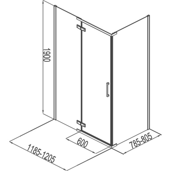 Душевое ограждение Aquanet Logic RC1200 AE32-S-120x80U-CT 120х80 см, хром/прозрачное - фото 3