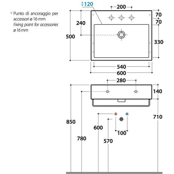 Раковина подвесная Globo Classic 60 см SCQ61.BI*1 - фото, картинка 2 Раковина подвесная Globo Classic 60 см SCQ61.BI*1 - фото 2