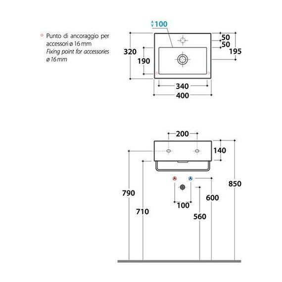 Раковина подвесная Globo Classic 40 см SCR40.BI*0 - фото, картинка 2 Раковина подвесная Globo Classic 40 см SCR40.BI*0 - фото 2