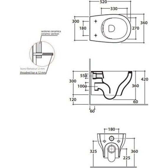 Унитаз подвесной безободковый Globo Grace GRS03.BI - фото 3