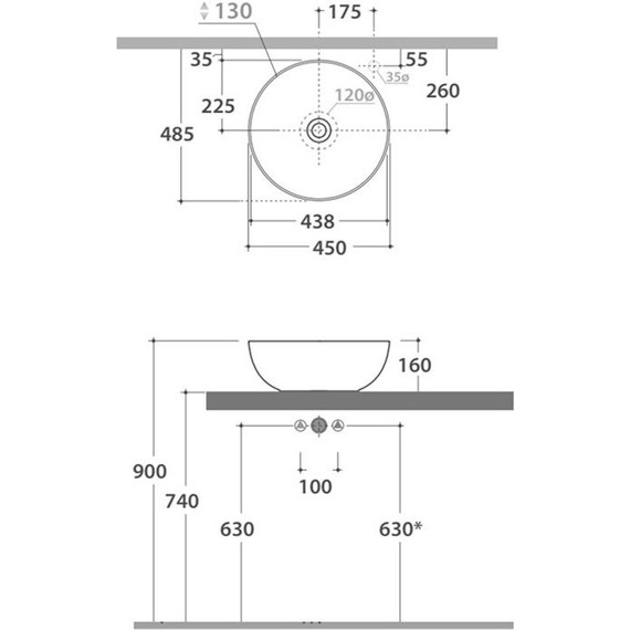 Раковина-чаша Globo T-Edge 45 см B6T45.BI*0 - фото 5
