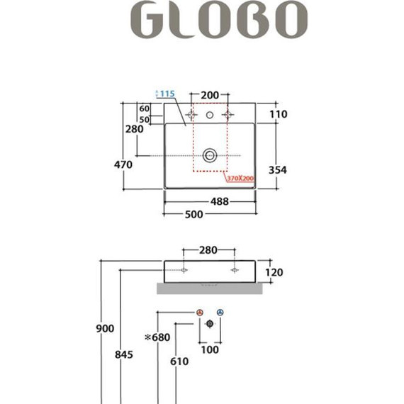 Раковина-чаша Globo T-Edge 50 см B6R51.BI*1 - фото, картинка 3 Раковина-чаша Globo T-Edge 50 см B6R51.BI*1 - фото 3