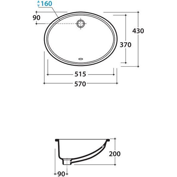 Раковина врезная под столешницу Globo Lavabi d'arredamento 57 см VA018.BI - фото, картинка 2 Раковина врезная под столешницу Globo Lavabi d'arredamento 57 см VA018.BI - фото 2