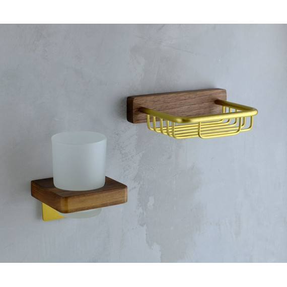 Стакан для зубных щеток Bronze de luxe Forest 10704G , цвет орех/золото матовое - фото 3