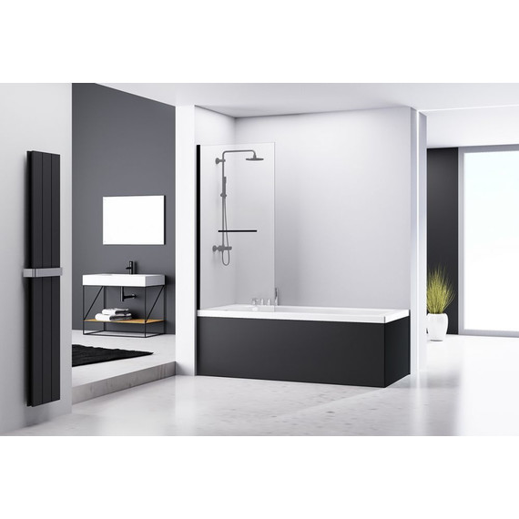 Шторка для ванны Abber Immer Offen 80 см AG70080B, черный/прозрачное - фото, картинка 2 Шторка для ванны Abber Immer Offen 80 см AG70080B, черный/прозрачное - фото 2