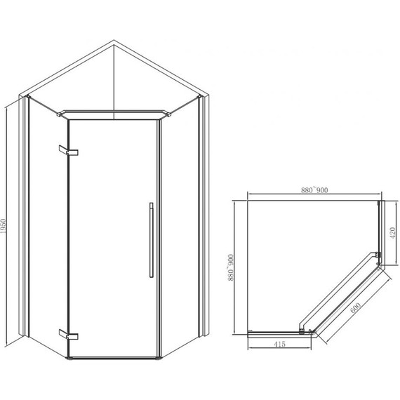 Душевое ограждение Abber Ewiges Wasser 90х90 см AG05090B, черный/прозрачное - фото 8