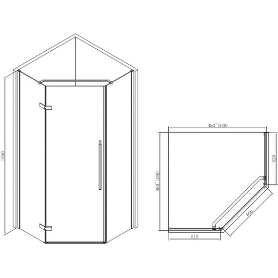 Душевое ограждение Abber Ewiges Wasser 100х100 см AG05100B, черный/прозрачное - фото 8
