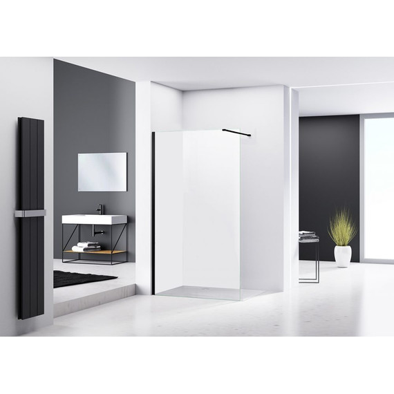 Душевая перегородка Abber Immer Offen 100 см AG61100B, черный/прозрачное - фото 2