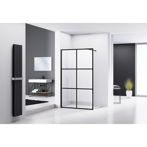 Душевая перегородка Abber Immer Offen 120 см AG62120B, черный/прозрачное - фото 3