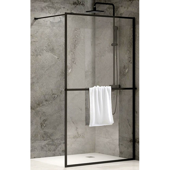 Душевая перегородка Abber Immer Offen 120 см AG60120B, черный/прозрачное - фото 3