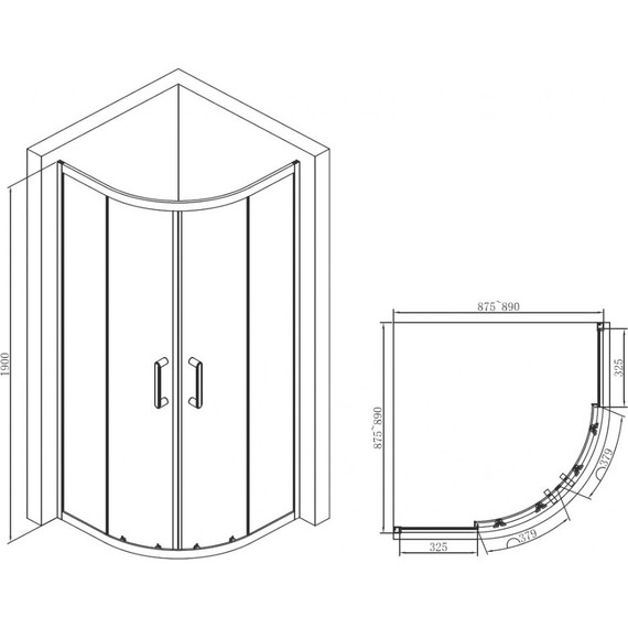 Душевое ограждение Abber Schwarzer Diamant 90х90 см AG01090B, черный/прозрачное - фото 5
