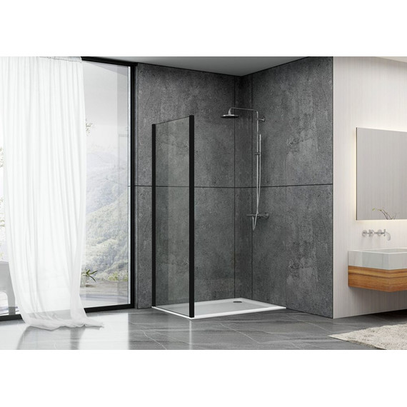 Боковая стенка Abber Schwarzer Diamant 90 см S90B, черный/прозрачное - фото 2