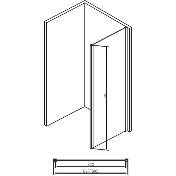Боковая стенка Abber Schwarzer Diamant 90 см S90B, черный/прозрачное - фото 3