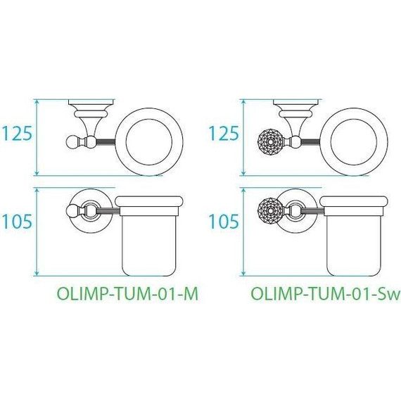Стакан для зубных щеток Cezares Olimp OLIMP-TUM-01-Sw - фото 2