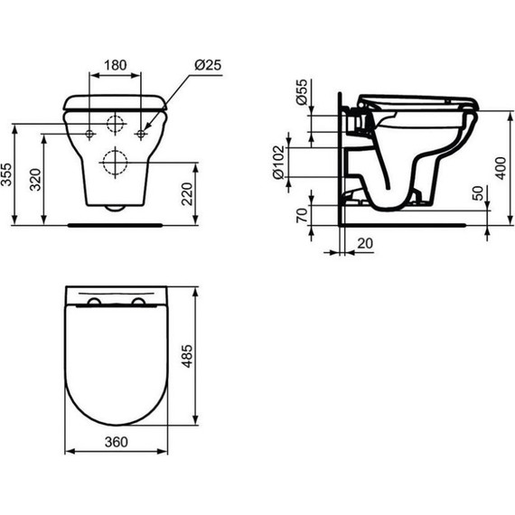 Инсталляция Ideal Standard ProSys Eco Frame M с подвесным безободковым унитазом Exacto X022601 - фото, картинка 5 Инсталляция Ideal Standard ProSys Eco Frame M с подвесным безободковым унитазом Exacto X022601 - фото 5
