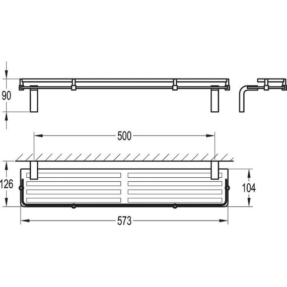 Стеклянная полка Cezares Ultima 57 см CZR-F-8929 - фото 2
