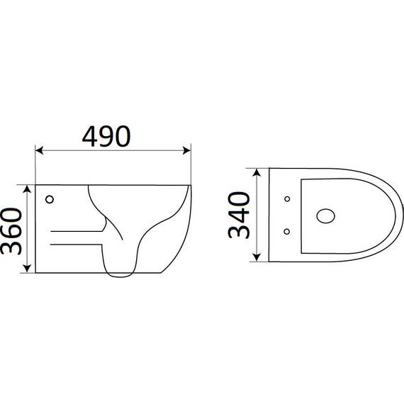 Унитаз подвесной CeramaLux Rimless CL2196 -18 с крышкой микролифт, черный глянцевый, Цвет производителя: чёрный глянцевый - фото 5